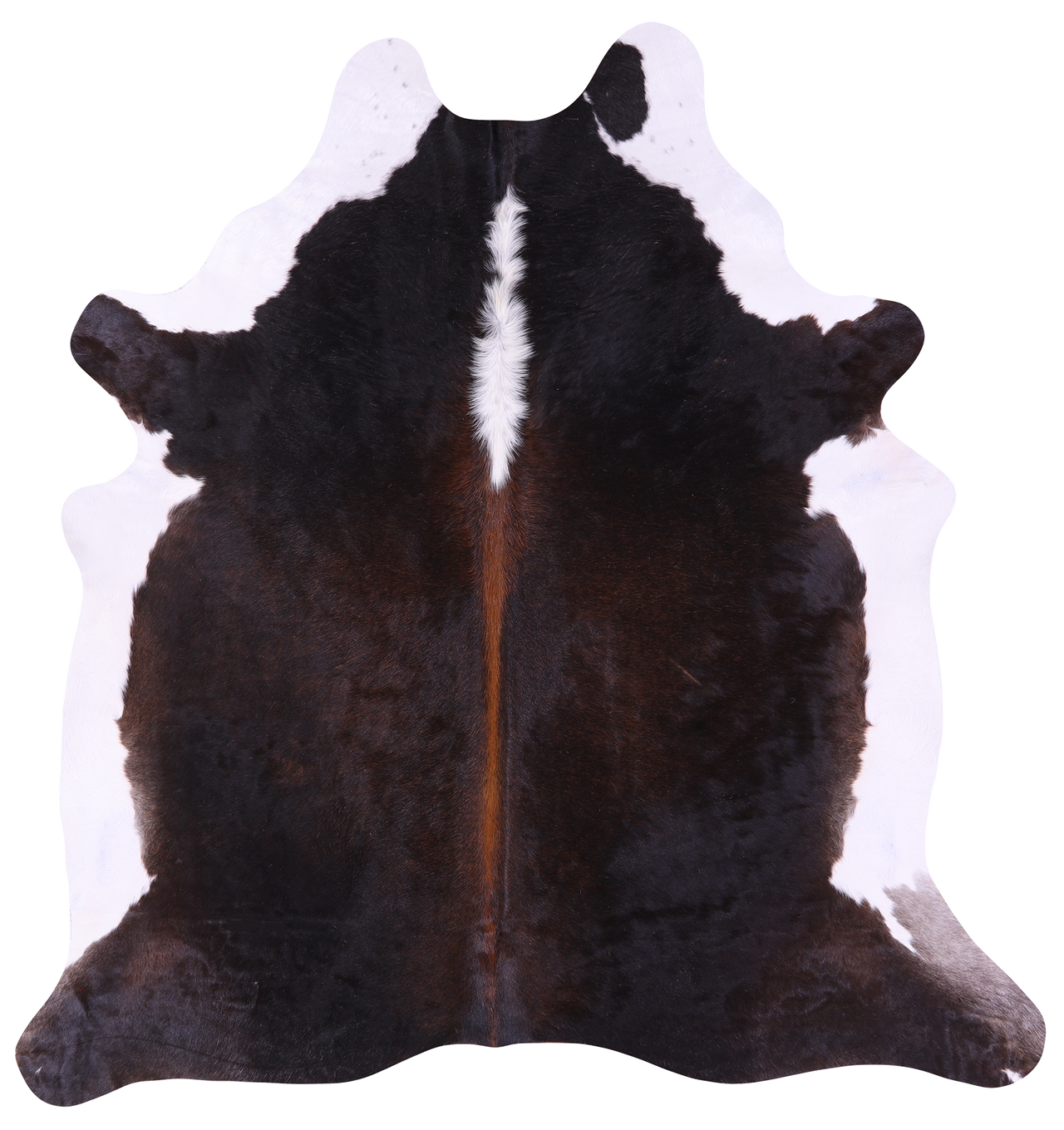 Brown & White Natural Cowhide Rug - XX-Large 7' 6"H x 7' 0"W