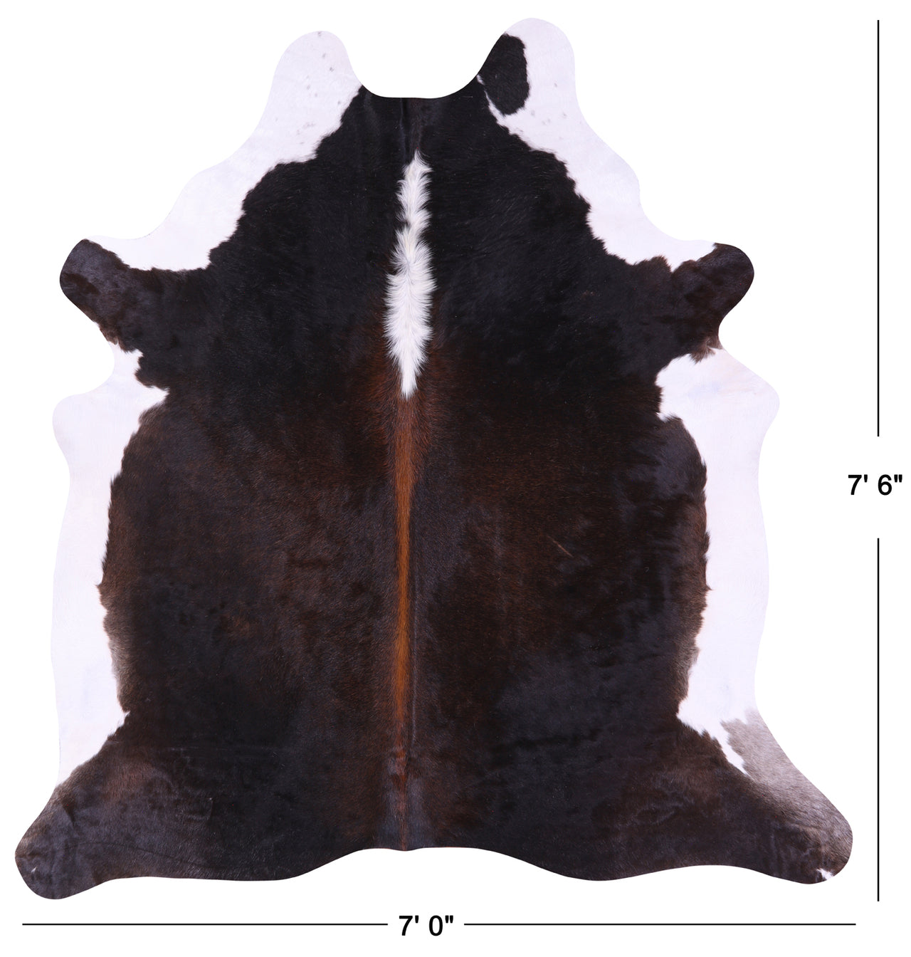 Brown & White Natural Cowhide Rug - XX-Large 7' 6"H x 7' 0"W