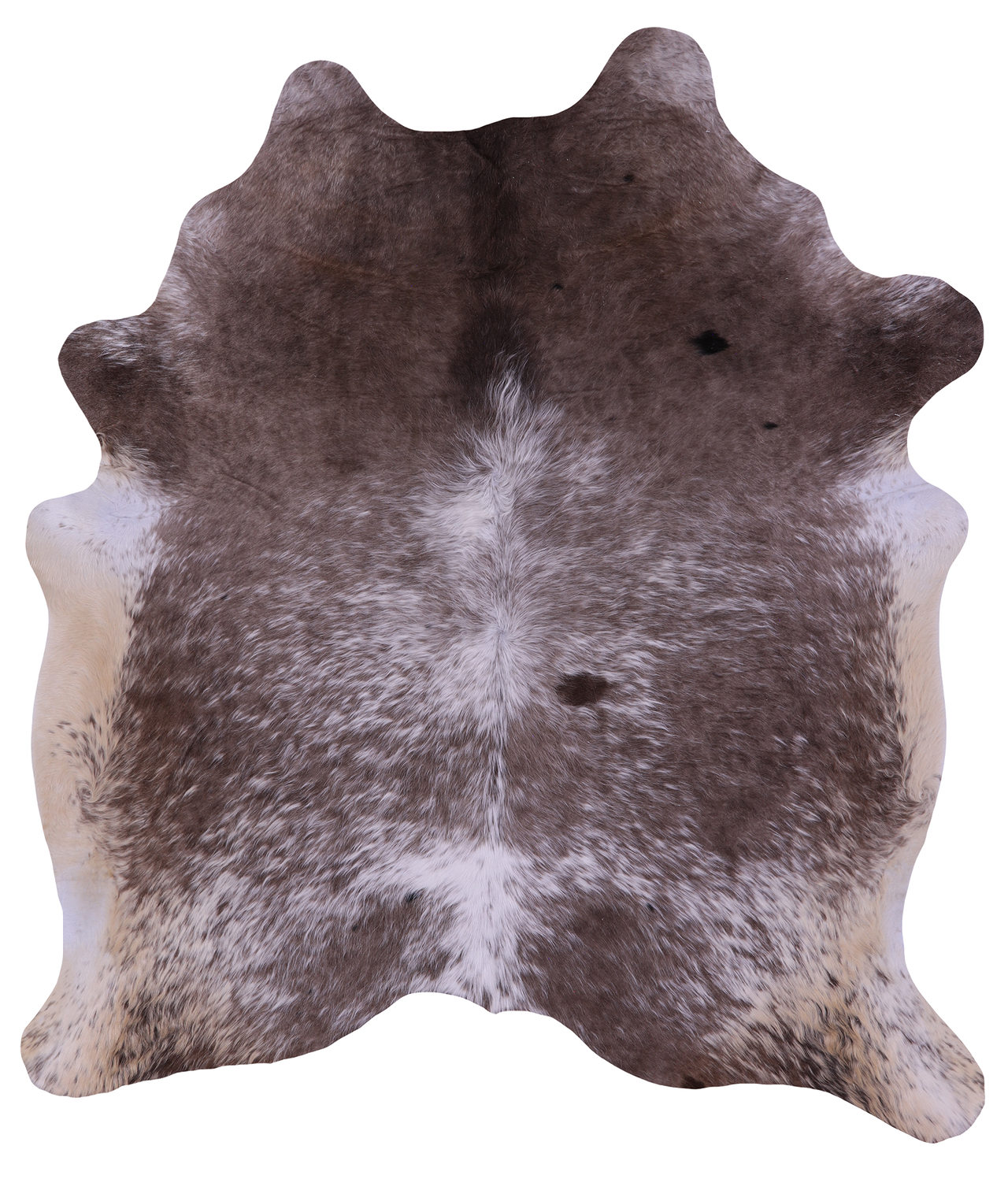 Grey & White Natural Cowhide Rug - X-Large 7' 2"H x 6' 4"W
