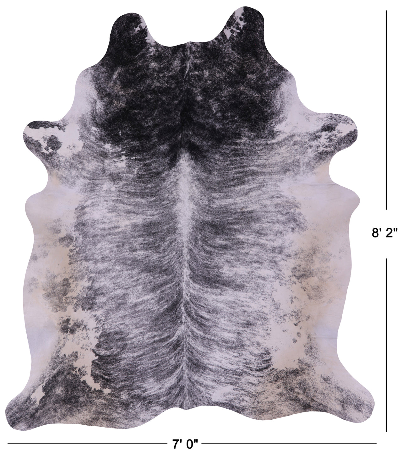 Grey Brindle Natural Cowhide Rug - XX-Large 8' 2"H x 7' 0"W