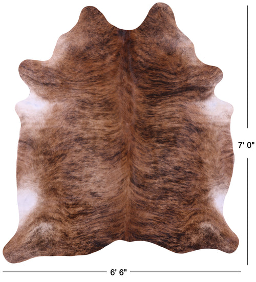 Light Brindle Natural Cowhide Rug - X-Large 7' 0