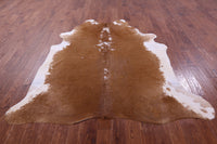 Thumbnail for Brown & White Natural Cowhide Rug - XX-Large 7' 4