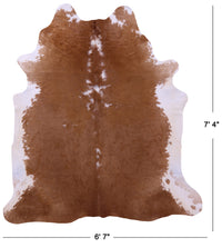 Thumbnail for Brown & White Natural Cowhide Rug - XX-Large 7' 4