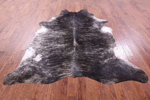 Grey Brindle Natural Cowhide Rug - XX-Large 7' 10