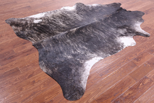 Grey Brindle Natural Cowhide Rug - XX-Large 7' 10