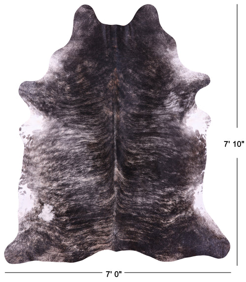 Grey Brindle Natural Cowhide Rug - XX-Large 7' 10