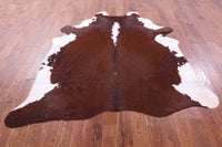 Thumbnail for Brown & White Natural Cowhide Rug - XX-Large 7' 7