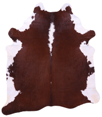 Thumbnail for Brown & White Natural Cowhide Rug - XX-Large 7' 7