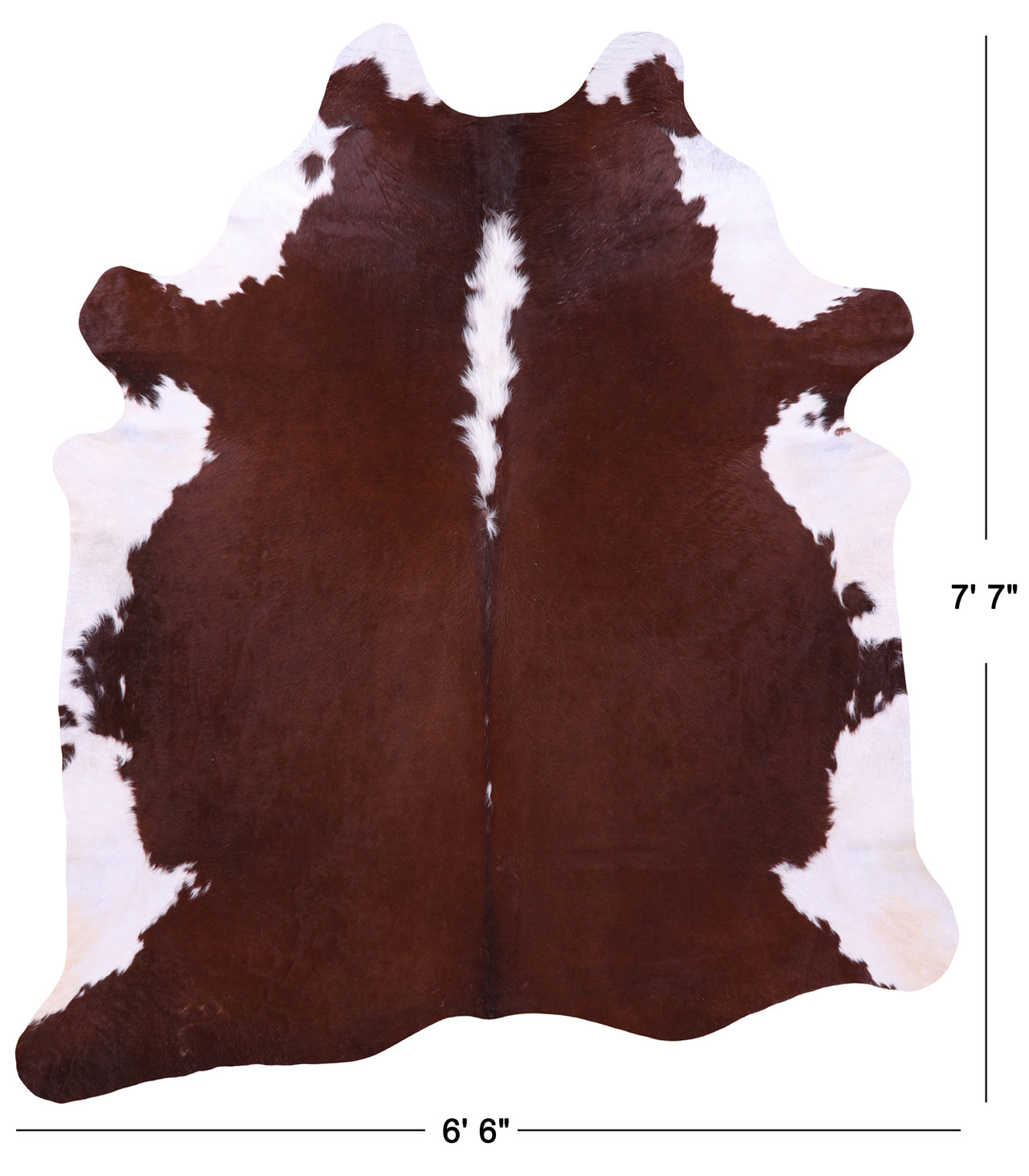 Brown & White Natural Cowhide Rug - XX-Large 7' 7"H x 6' 6"W
