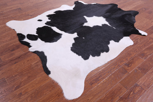 Black & White Natural Cowhide Rug - XX-Large 7' 8