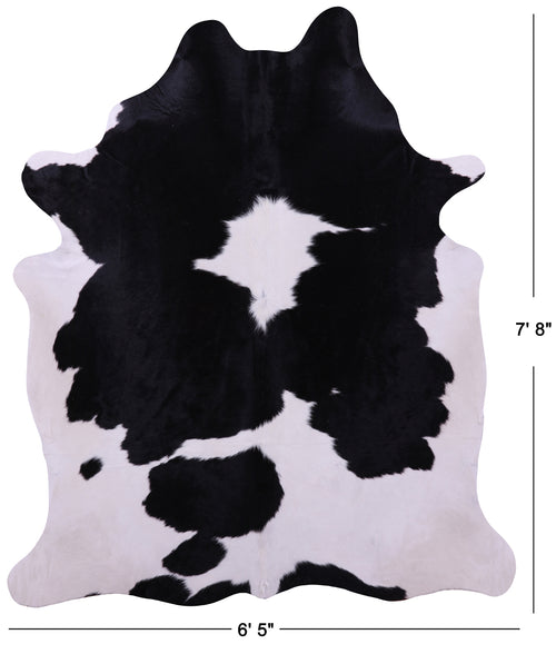 Black & White Natural Cowhide Rug - XX-Large 7' 8