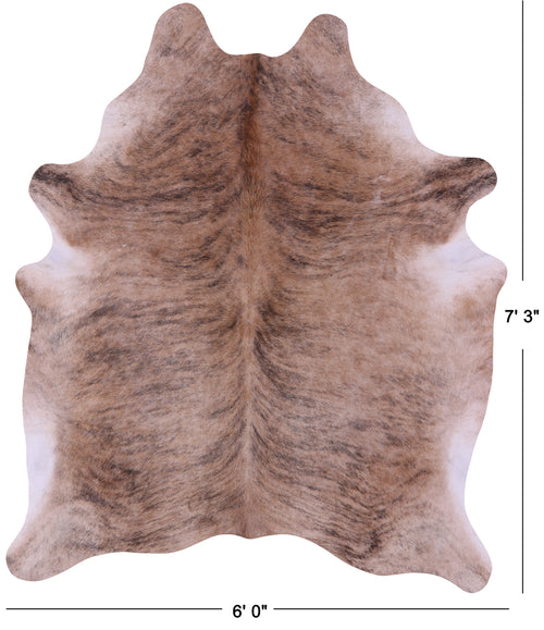 Light Brindle Natural Cowhide Rug - X-Large 7' 3