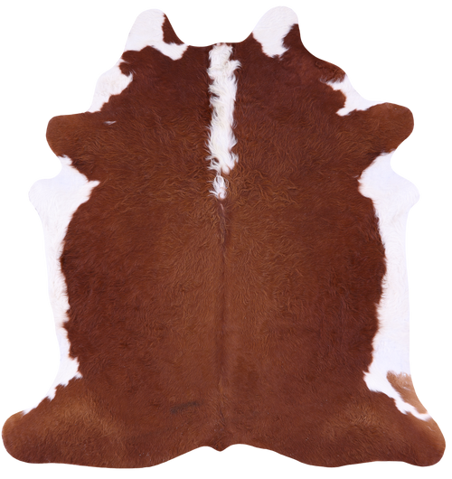 Brown & White Natural Cowhide Rug - X-Large 7' 0