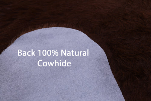 Brown & White Natural Cowhide Rug - X-Large 7' 0