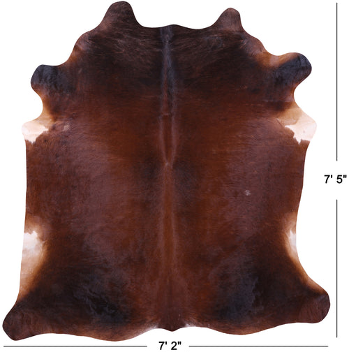 Dark Brown Natural Cowhide Rug - XX-Large 7' 5