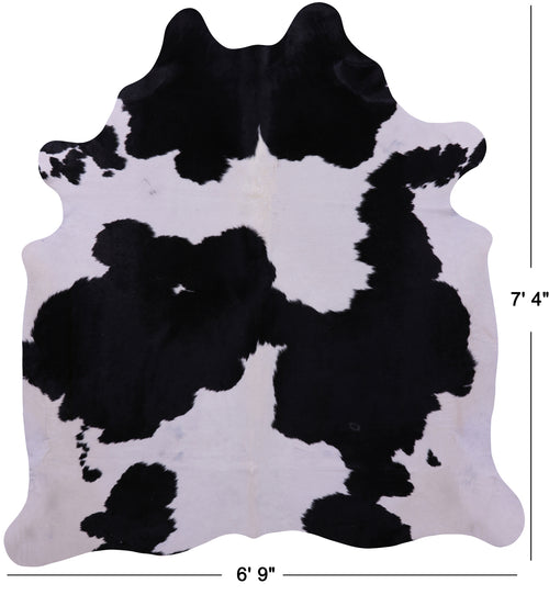 Black & White Natural Cowhide Rug - XX-Large 7' 4