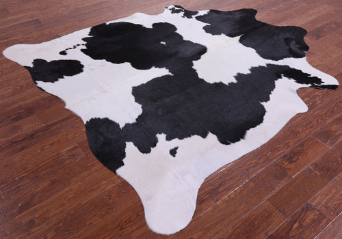 Black & White Natural Cowhide Rug - XX-Large 7' 4