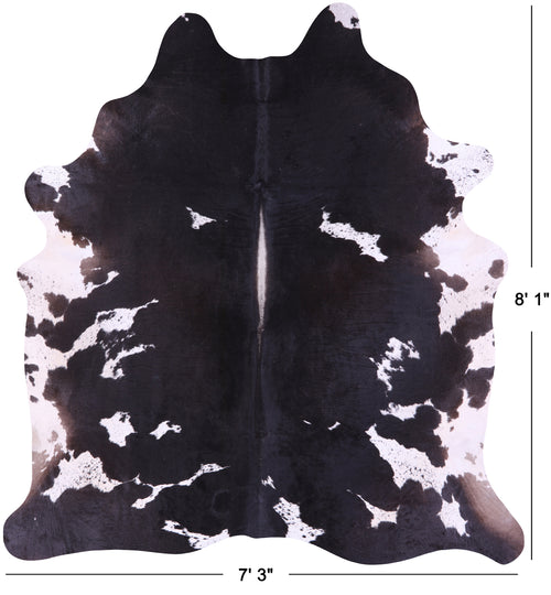 Black Salt & Pepper Natural Cowhide Rug - XX-Large 8' 1