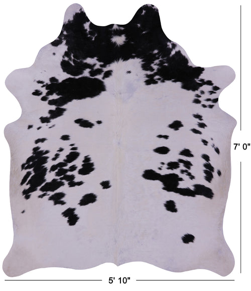 Black & White Natural Cowhide Rug - X-Large 7' 0