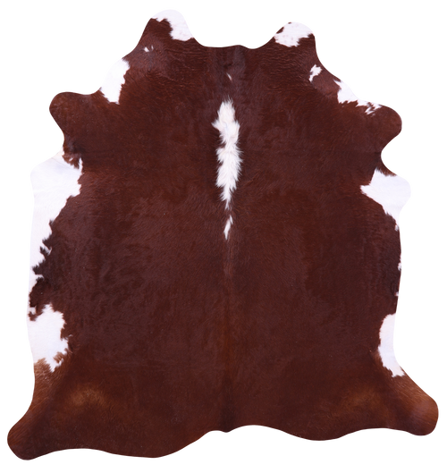 Brown & White Natural Cowhide Rug - X-Large 7' 2