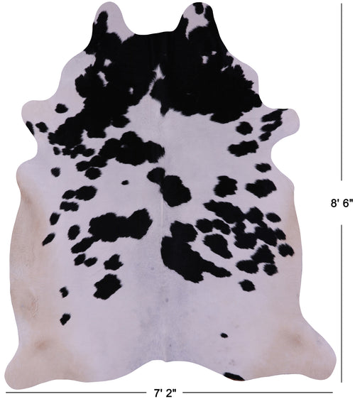Black & White Natural Cowhide Rug - XX-Large 8' 6