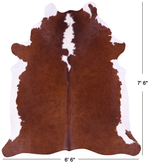 Brown & White Natural Cowhide Rug - XX-Large 7' 6
