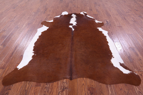 Brown & White Natural Cowhide Rug - XX-Large 7' 6