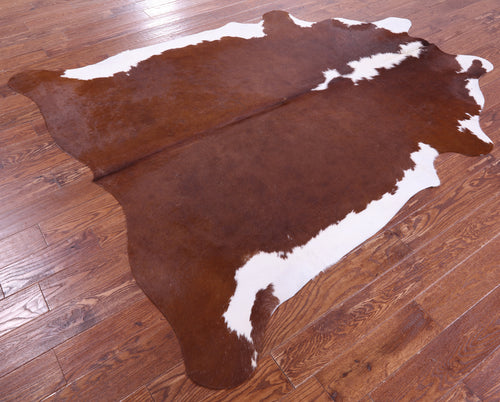 Brown & White Natural Cowhide Rug - XX-Large 7' 6