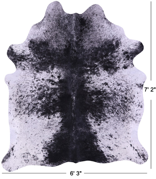 Black Salt & Pepper Natural Cowhide Rug - X-Large 7' 2