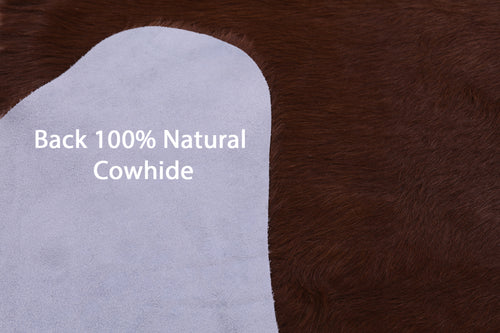 Brown & White Natural Cowhide Rug - X-Large 7' 0