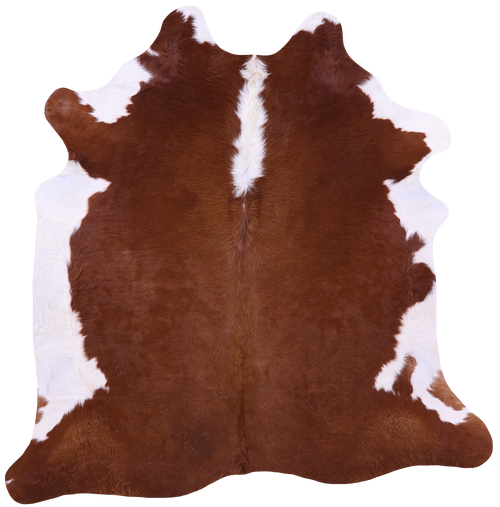 Brown & White Natural Cowhide Rug - X-Large 7' 0