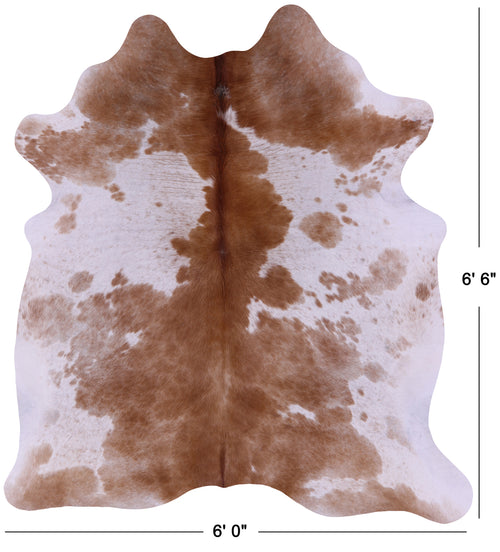 Brown & White Natural Cowhide Rug - Large 6' 6