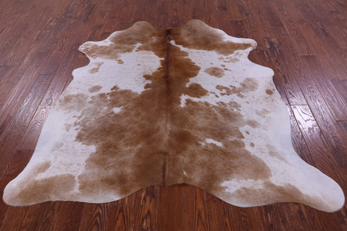 Brown & White Natural Cowhide Rug - Large 6' 6