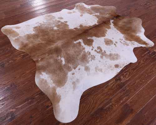 Brown & White Natural Cowhide Rug - Large 6' 6