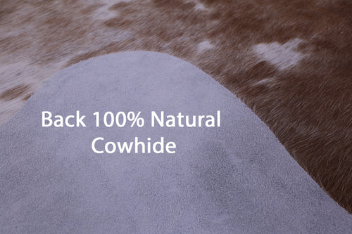 Brown & White Natural Cowhide Rug - Large 6' 6