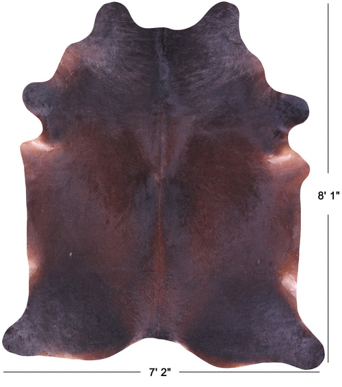 Dark Brown Natural Cowhide Rug - XX-Large 8' 1