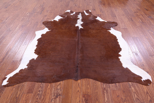 Brown & White Natural Cowhide Rug - XX-Large 7' 6