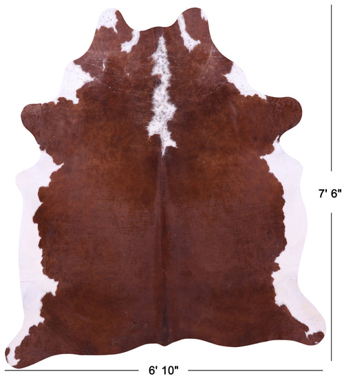 Brown & White Natural Cowhide Rug - XX-Large 7' 6