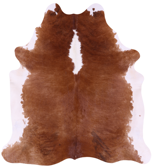 Brown & White Natural Cowhide Rug - XX-Large 7' 7