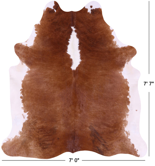 Brown & White Natural Cowhide Rug - XX-Large 7' 7