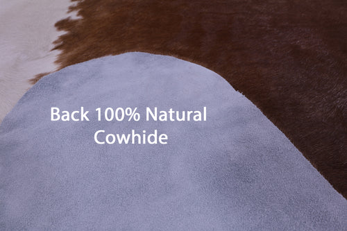 Brown & White Natural Cowhide Rug - XX-Large 7' 7