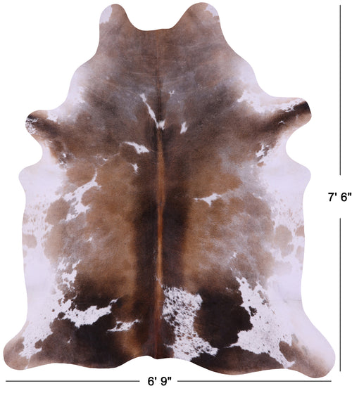 Brown Salt & Pepper Natural Cowhide Rug - XX-Large 7' 6