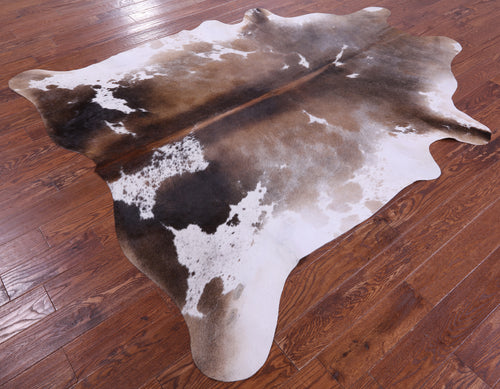 Brown Salt & Pepper Natural Cowhide Rug - XX-Large 7' 6