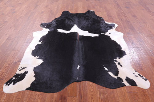 Black & White Natural Cowhide Rug - XX-Large 7' 4