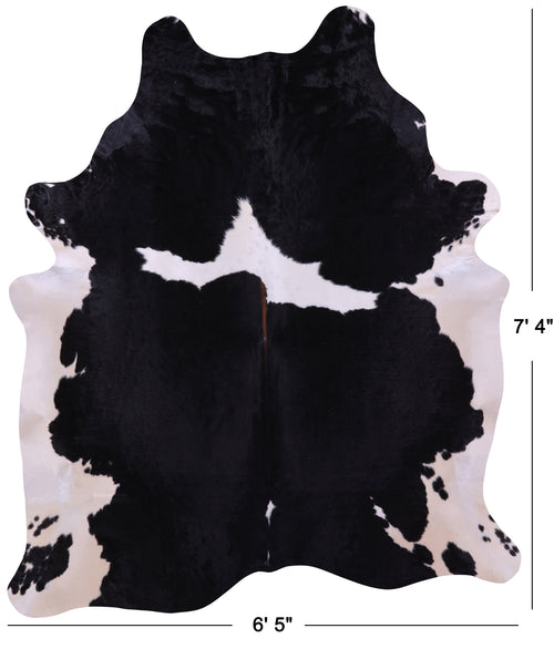 Black & White Natural Cowhide Rug - XX-Large 7' 4