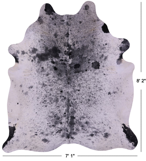 Black Salt & Pepper Natural Cowhide Rug - XX-Large 8' 2