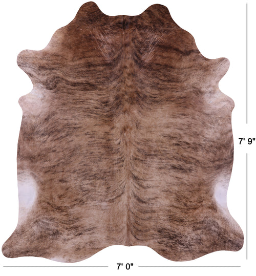Light Brindle Natural Cowhide Rug - XX-Large 7' 9
