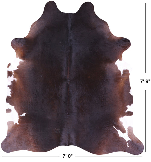 Dark Brown Natural Cowhide Rug - XX-Large 7' 9