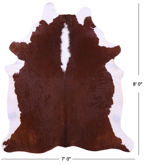 Brown & White Natural Cowhide Rug - XX-Large 8' 0