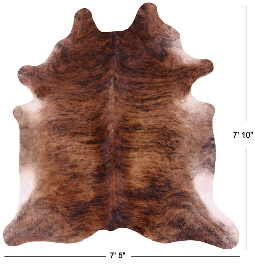 Light Brindle Natural Cowhide Rug - XX-Large 7' 10